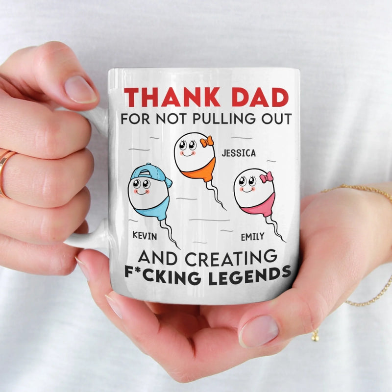 Greatness Came From One Risky Move - Family Personalized Custom Mug - Father's Day, Gift For Dad
