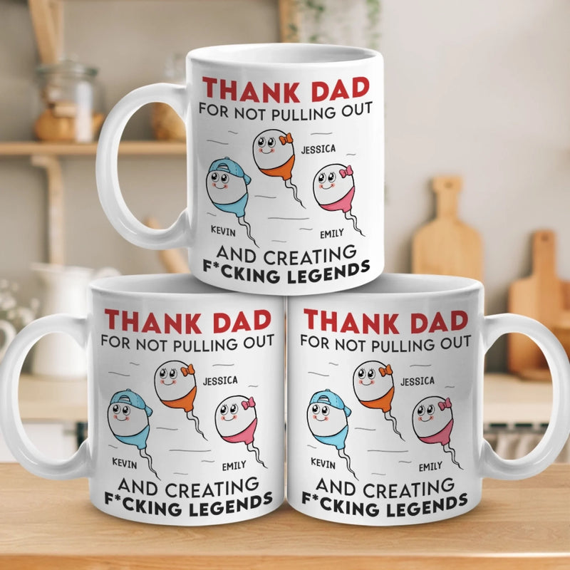 Greatness Came From One Risky Move - Family Personalized Custom Mug - Father's Day, Gift For Dad