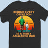 Dad And Son Strong Bond - Family Personalized Custom Unisex T-shirt, Premium T-shirt, Hoodie - Father's Day, Gift For Dad, Grandpa