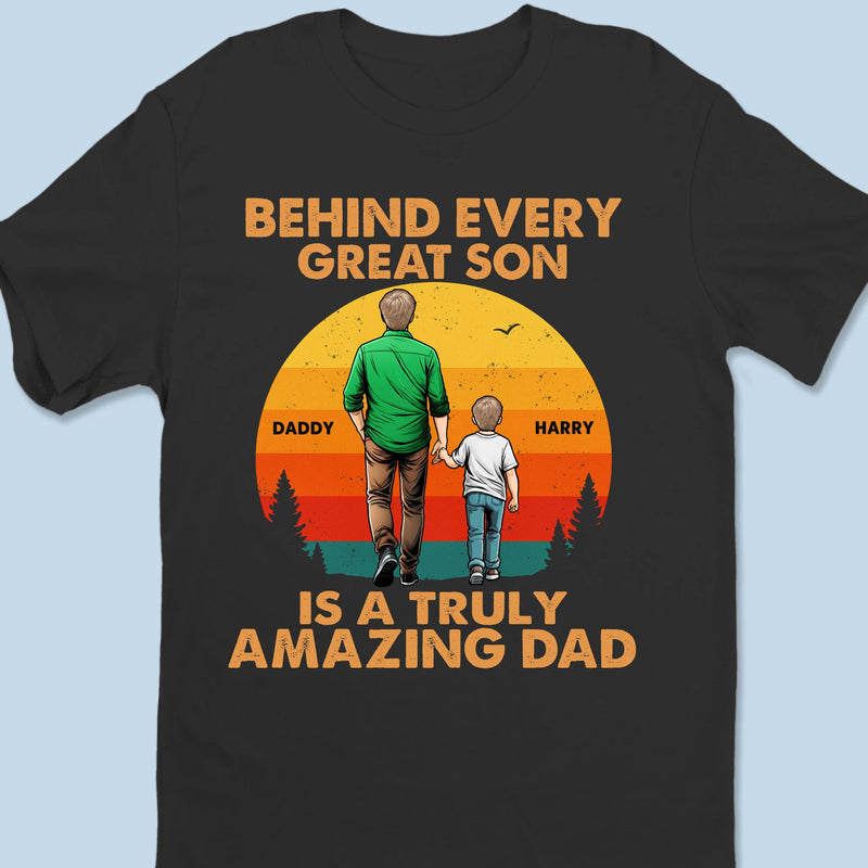 Dad And Son Strong Bond - Family Personalized Custom Unisex T-shirt, Premium T-shirt, Hoodie - Father's Day, Gift For Dad, Grandpa