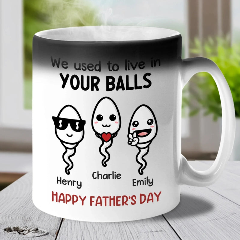 We Swam Hard To Be Here - Family Personalized Custom Color Changing Mug - Father's Day, Gift For Dad