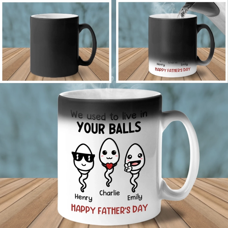 We Swam Hard To Be Here - Family Personalized Custom Color Changing Mug - Father's Day, Gift For Dad