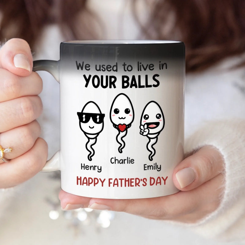 We Swam Hard To Be Here - Family Personalized Custom Color Changing Mug - Father's Day, Gift For Dad
