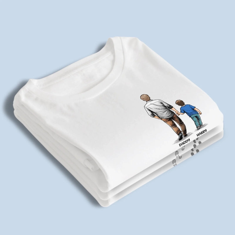 Walking With My Hero Dad - Family Personalized Custom Unisex T-shirt, Premium T-shirt, Hoodie - Father's Day, Gift For Dad, Grandpa