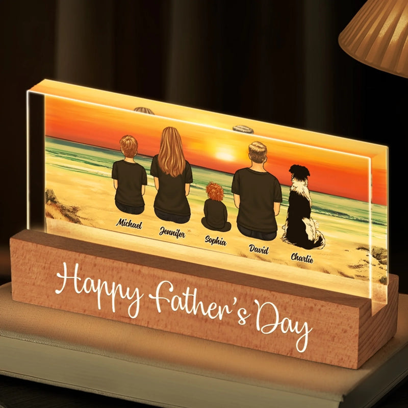 Your Love Lights Our World - Family Personalized Custom Acrylic Letters 3D LED Night Light - Father's Day, Gift For Dad, Grandpa
