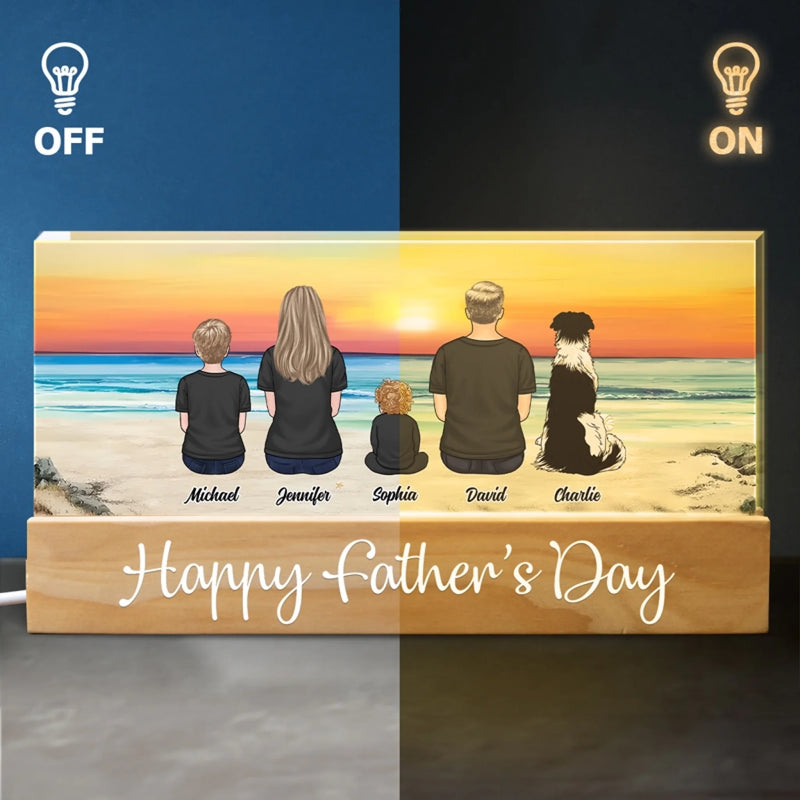 Your Love Lights Our World - Family Personalized Custom Acrylic Letters 3D LED Night Light - Father's Day, Gift For Dad, Grandpa