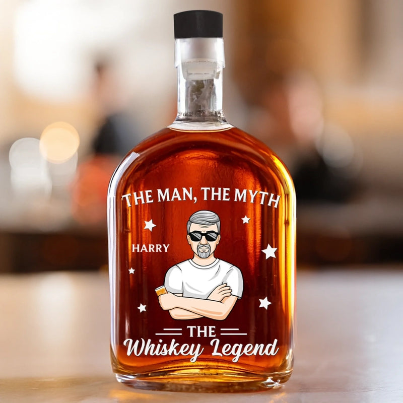 One Part Whiskey, Two Parts Legend - Family Personalized Custom Whiskey Bottle - Father's Day, Gift For Dad, Grandpa