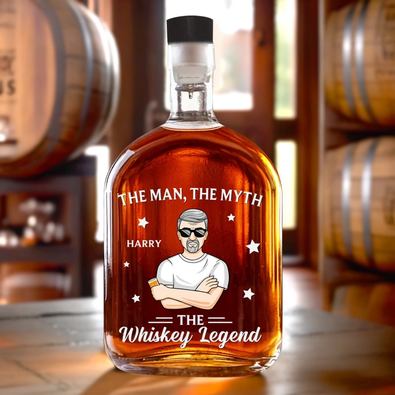 One Part Whiskey, Two Parts Legend - Family Personalized Custom Whiskey Bottle - Father's Day, Gift For Dad, Grandpa