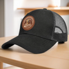 Side By Side, Paw By Paw - Dog Personalized Custom Round Leather Patch Hat - Father's Day, Gift For Pet Owners, Pet Lovers