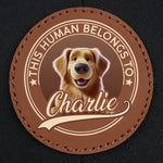Side By Side, Paw By Paw - Dog Personalized Custom Round Leather Patch Hat - Father's Day, Gift For Pet Owners, Pet Lovers