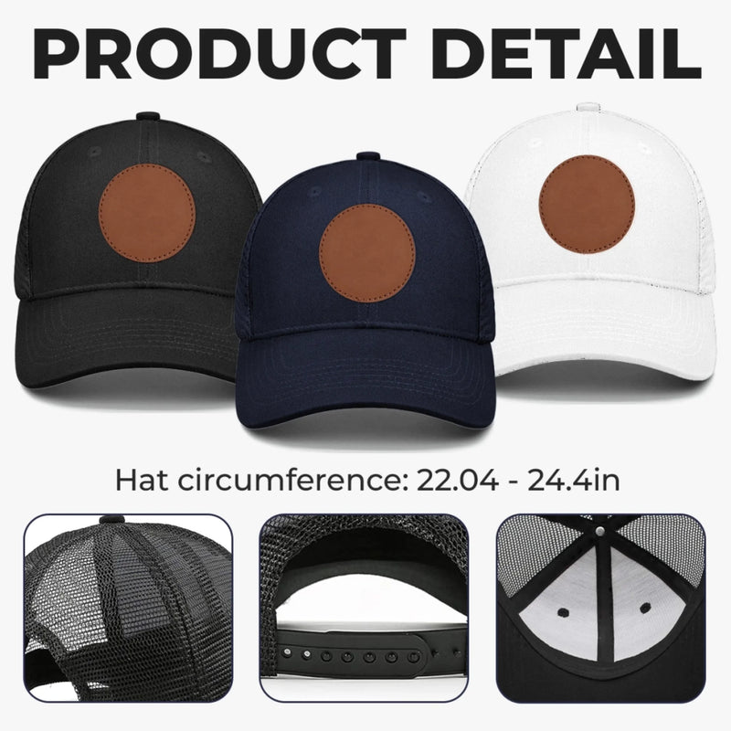 Side By Side, Paw By Paw - Dog Personalized Custom Round Leather Patch Hat - Father's Day, Gift For Pet Owners, Pet Lovers