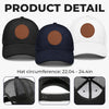 Fatherhood Starts Here - Family Personalized Custom Round Leather Patch Hat - Father's Day, Gift For Dad, Grandpa