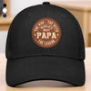 Built To Be A Dad - Family Personalized Custom Round Leather Patch Hat - Father's Day, Gift For Dad, Grandpa