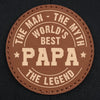 Built To Be A Dad - Family Personalized Custom Round Leather Patch Hat - Father's Day, Gift For Dad, Grandpa