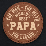 Built To Be A Dad - Family Personalized Custom Round Leather Patch Hat - Father's Day, Gift For Dad, Grandpa