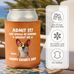 Dog Hair, Don’t Care - Dog Personalized Custom Leather Can Cooler - Father's Day, Gift For Pet Owners, Pet Lovers