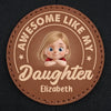 Baby’s First Fan - Family Personalized Custom Round Leather Patch Hat - Father's Day, Gift For Dad, Grandpa