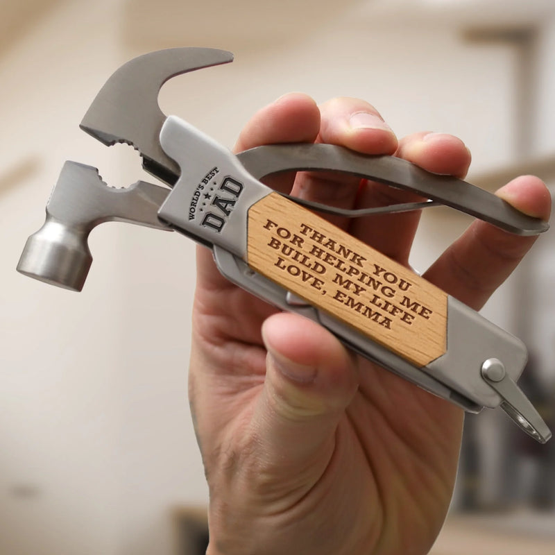 Built With Love, Dad - Family Personalized Custom Multi Tool Hammer - Father's Day, Gift For Dad, Grandpa