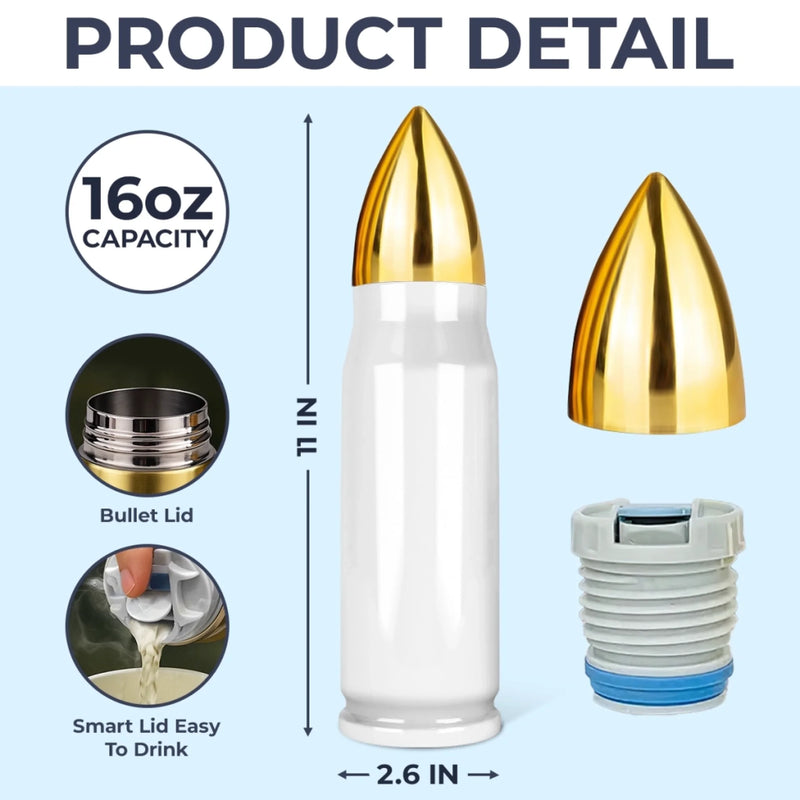 Every Step I Take, I Follow You - Family Personalized Custom Bullet Tumbler - Father's Day, Gift For Dad, Grandpa