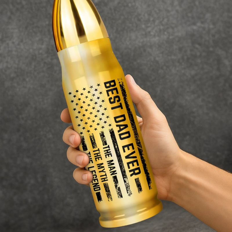 The Man, The Myth, The Legend - Family Personalized Custom Bullet Tumbler - Father's Day, Gift For Dad, Grandpa