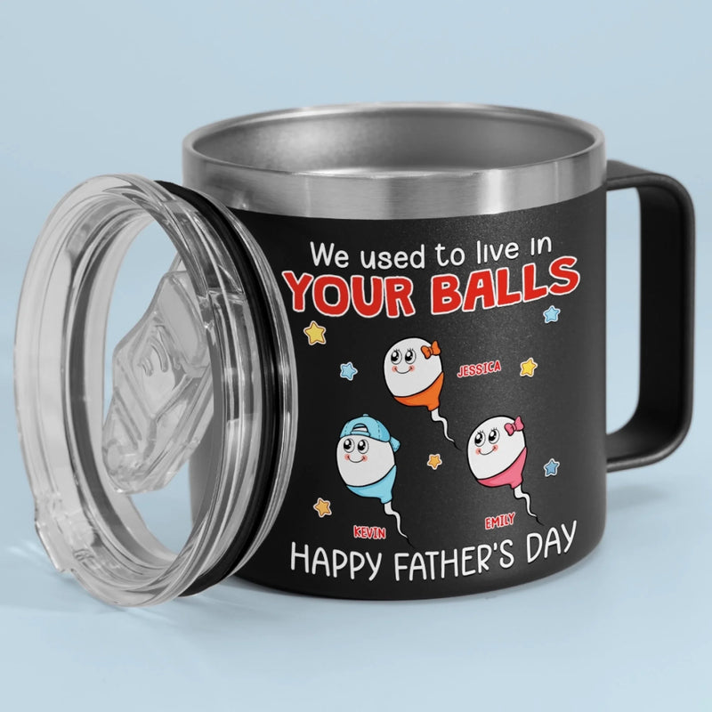 Born From Legends, Raised By One - Family Personalized Custom 14oz Stainless Steel Tumbler With Handle - Father's Day, Gift For Dad