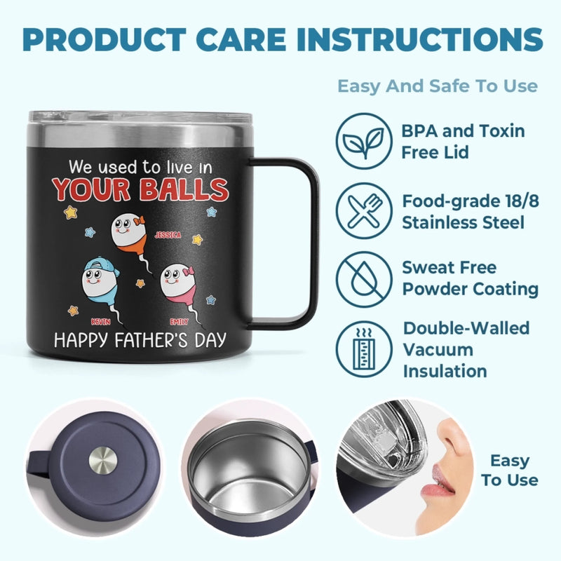 Born From Legends, Raised By One - Family Personalized Custom 14oz Stainless Steel Tumbler With Handle - Father's Day, Gift For Dad