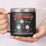 Born From Legends, Raised By One - Family Personalized Custom 14oz Stainless Steel Tumbler With Handle - Father's Day, Gift For Dad