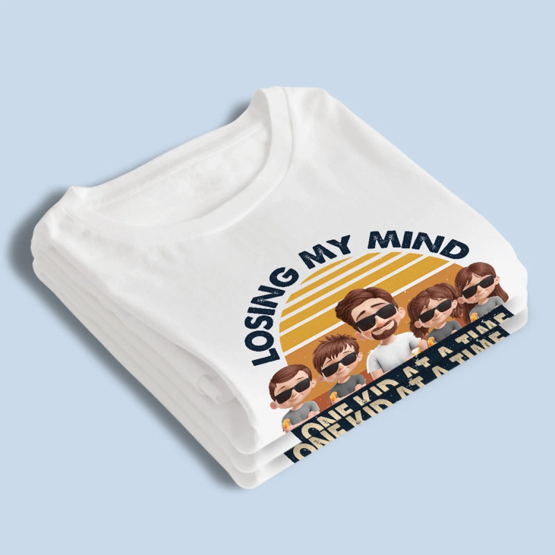 Losing My Mind One Kid At A Time - Family Personalized Custom Unisex T-shirt, Premium T-shirt, Hoodie - Father's Day, Gift For Dad, Grandpa