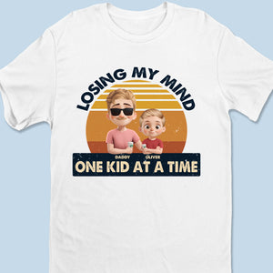 Losing My Mind One Kid At A Time - Family Personalized Custom Unisex T-shirt, Premium T-shirt, Hoodie - Father's Day, Gift For Dad, Grandpa