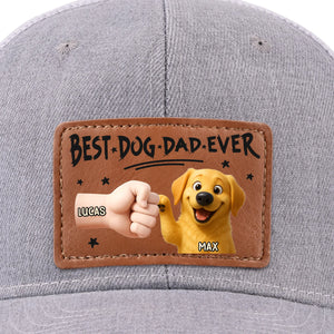 Pup’s Favorite Human - Dog Personalized Custom Leather Patch Hat - Father's Day, Gift For Pet Owners, Pet Lovers