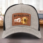 Pup’s Favorite Human - Dog Personalized Custom Leather Patch Hat - Father's Day, Gift For Pet Owners, Pet Lovers