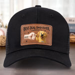 Pup’s Favorite Human - Dog Personalized Custom Leather Patch Hat - Father's Day, Gift For Pet Owners, Pet Lovers