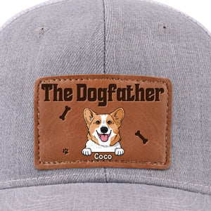 Walks, Treats, Cuddles - Dog Personalized Custom Leather Patch Hat - Father's Day, Gift For Pet Owners, Pet Lovers