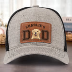 Tails Wag For This Guy - Dog Personalized Custom Leather Patch Hat - Father's Day, Gift For Pet Owners, Pet Lovers