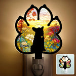 Forever In My Heart - Memorial Personalized Custom Wood And Acrylic Night Light - Sympathy Gift For Cat Lovers, Pet Owners