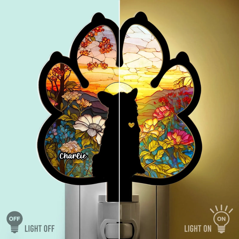 Forever In My Heart - Memorial Personalized Custom Wood And Acrylic Night Light - Sympathy Gift For Pet Owners, Pet Lovers