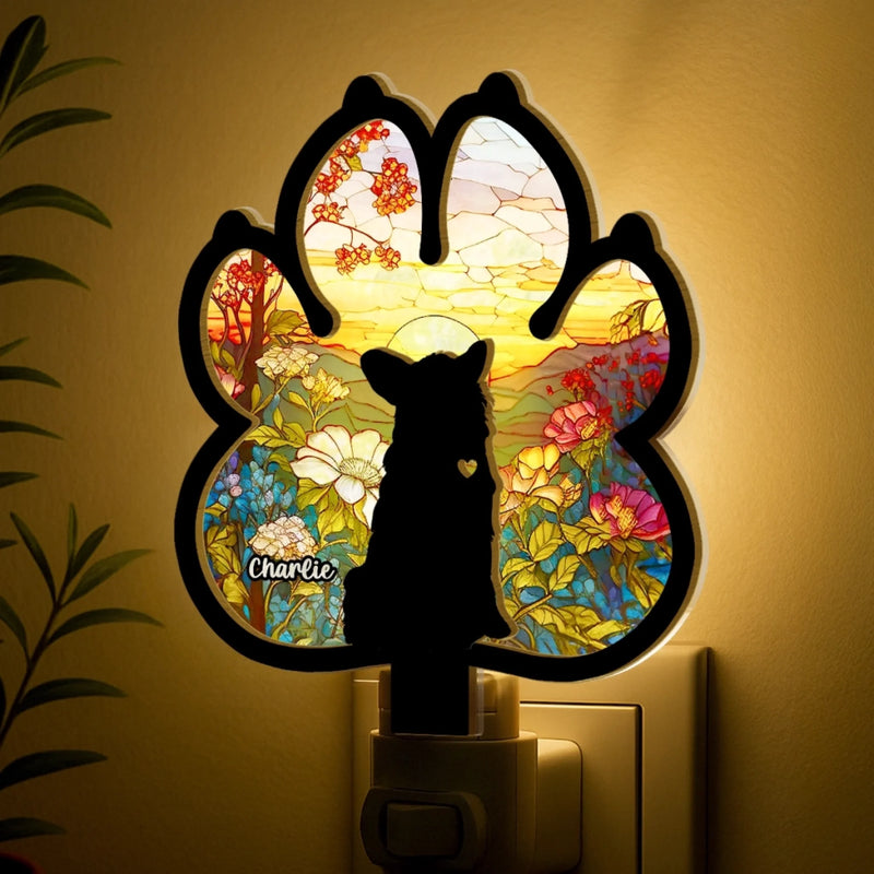 Forever In My Heart - Memorial Personalized Custom Wood And Acrylic Night Light - Sympathy Gift For Pet Owners, Pet Lovers