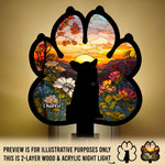 Forever In My Heart - Memorial Personalized Custom Wood And Acrylic Night Light - Sympathy Gift For Cat Lovers, Pet Owners