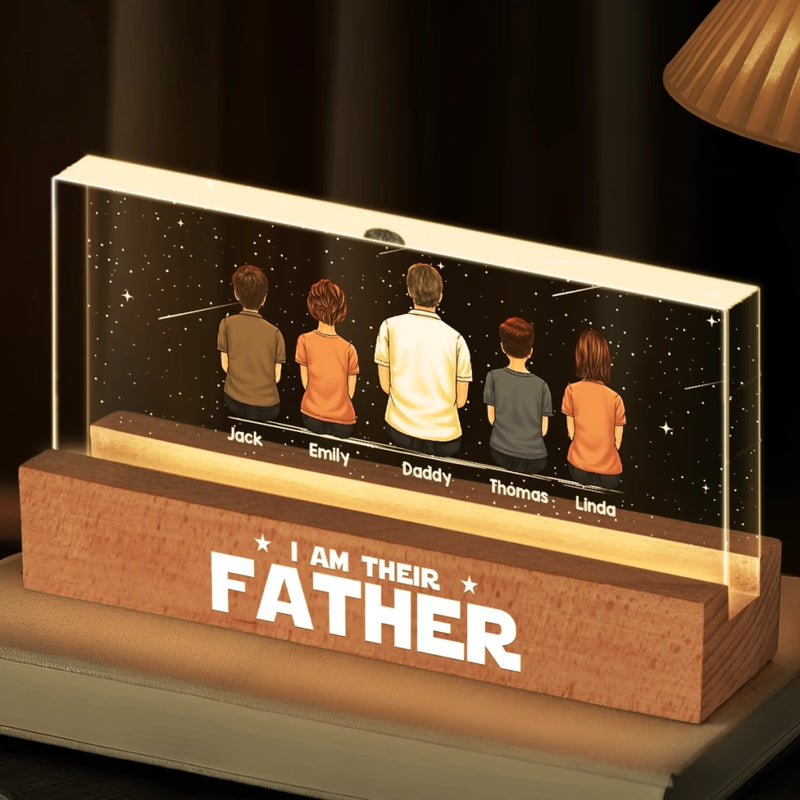 I Am Their Father - Family Personalized Custom Acrylic Letters 3D LED Night Light - Father's Day, Gift For Dad, Grandpa