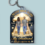 Forever My Husband, Always My Angel - Memorial Personalized Custom Shaped Acrylic Keychain - Father's Day, Sympathy Gift For Couple, Husband Wife, Family Members