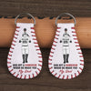 God Hit A Homerun When He Made You My Dad - Family Personalized Custom Leather Keychain - Father's Day, Gift For Dad, Sport Lovers, Sport Players