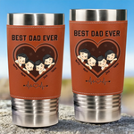 Your Hugs Are Our Favorite Place - Family Personalized Custom Printed Leather Tumbler - Father's Day, Gift For Dad