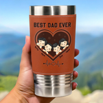 Your Hugs Are Our Favorite Place - Family Personalized Custom Printed Leather Tumbler - Father's Day, Gift For Dad