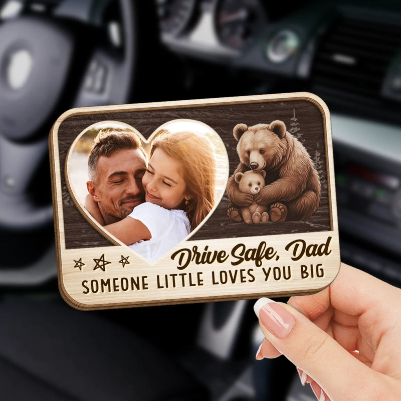 Custom Photo Someone Little Loves You Big	- Family Personalized Custom Car Visor Clip - Father's Day, Gift For Dad, Grandpa