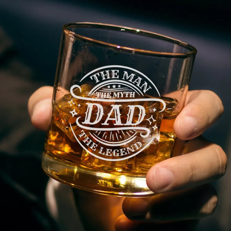 Our Roots, Our Hero - Family Personalized Custom Whiskey Glass With Bottom And Side Engraving - Father's Day, Gift For Dad, Grandpa