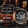 Fatherhood Looks Good On You - Family Personalized Custom Whiskey Glass With Bottom And Side Engraving - Father's Day, Gift For Dad, Grandpa