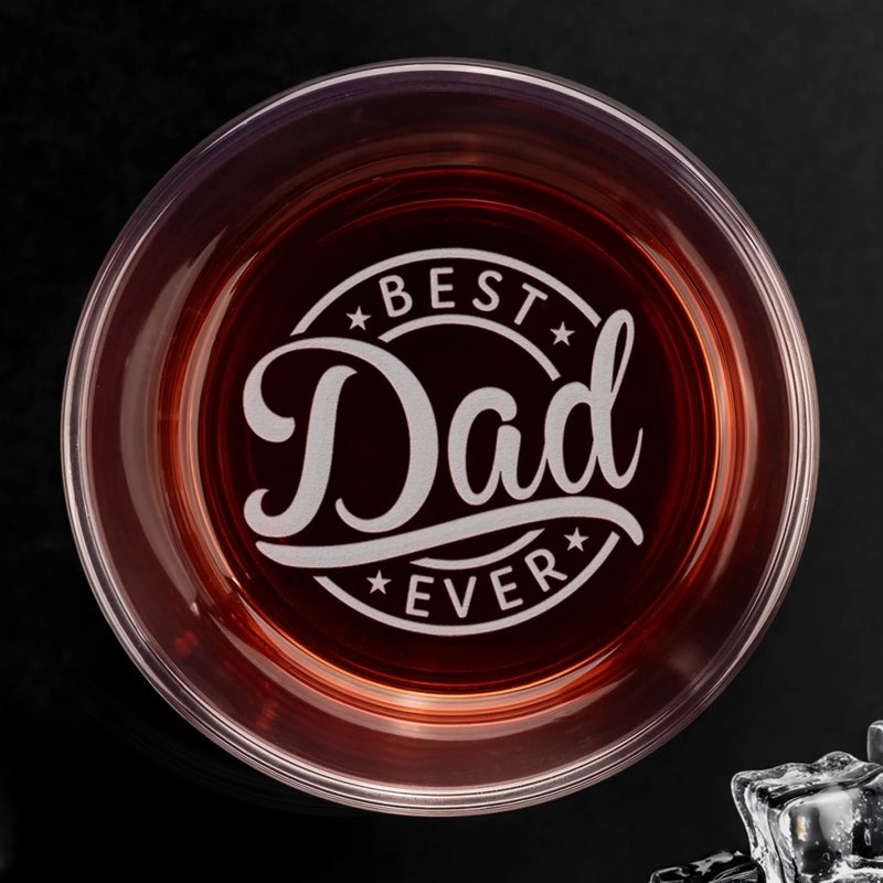 Fatherhood Looks Good On You - Family Personalized Custom Whiskey Glass With Bottom And Side Engraving - Father's Day, Gift For Dad, Grandpa
