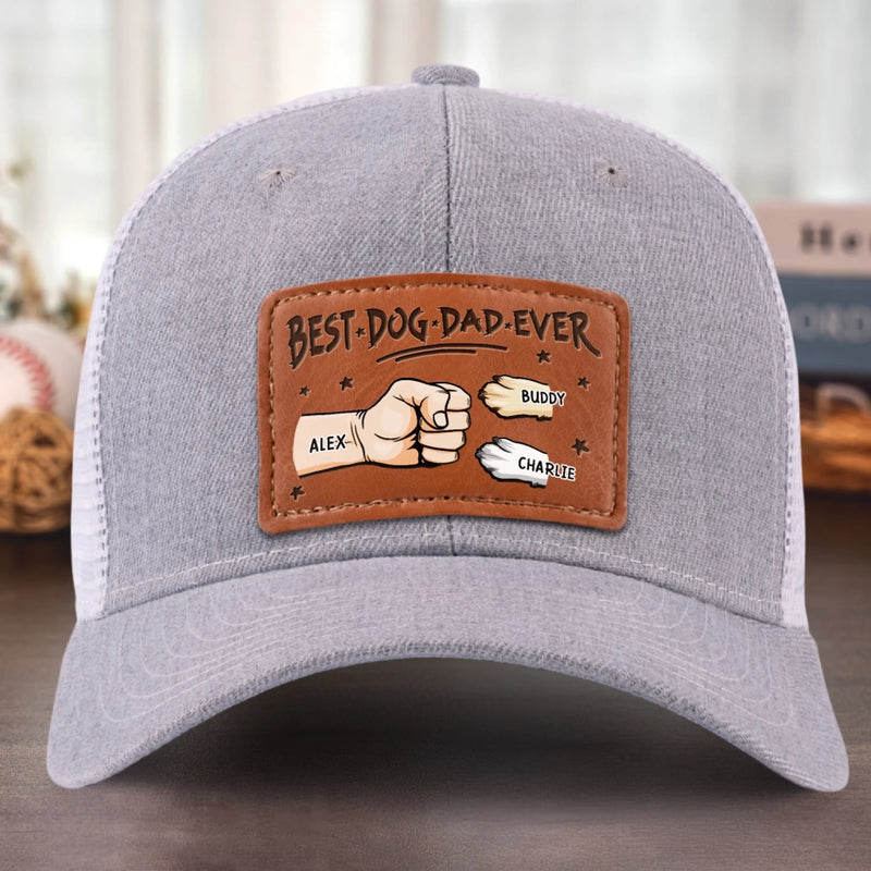 Fur Babies, Real Love - Dog & Cat Personalized Custom Leather Patch Hat - Father's Day, Gift For Pet Owners, Pet Lovers