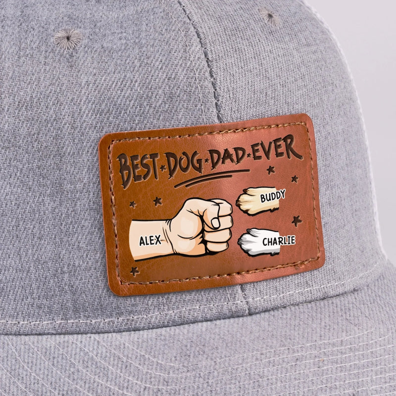 Fur Babies, Real Love - Dog & Cat Personalized Custom Leather Patch Hat - Father's Day, Gift For Pet Owners, Pet Lovers