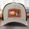 Paws Down, Best Dad Ever - Dog Personalized Custom Leather Patch Hat - Father's Day, Gift For Pet Owners, Pet Lovers